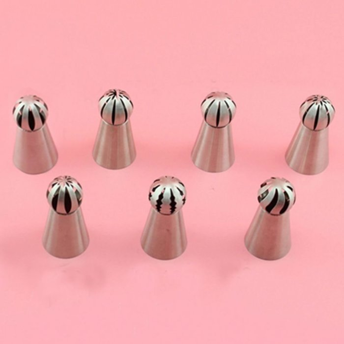 7 Style Stainless Steel Cake Decorating Crown Torch Round Petal Flower Piping Tips Spherical Spiral Waves Pattern... N3