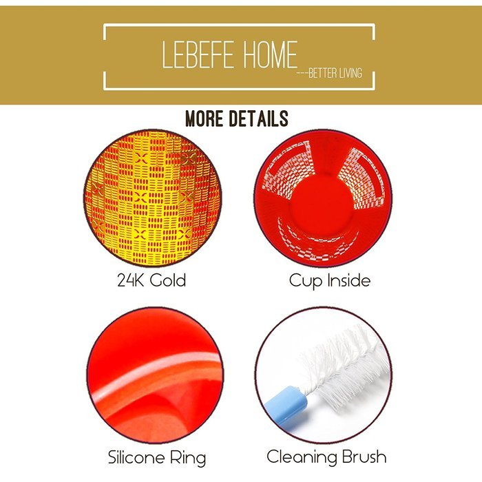 Lebefe 24K Gold Deluxe Reusable K-Cup Filter K-Carafe Filter for Keurig 1.0 and Keuring 2.0 K-Cup K-Carafe Replacement... N6