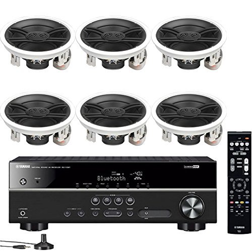 Yamaha 5.1-Channel Wireless Bluetooth 4K A/V Home Theater Receiver + Yamaha Custom Install 3-Way 100 watts Speaker...