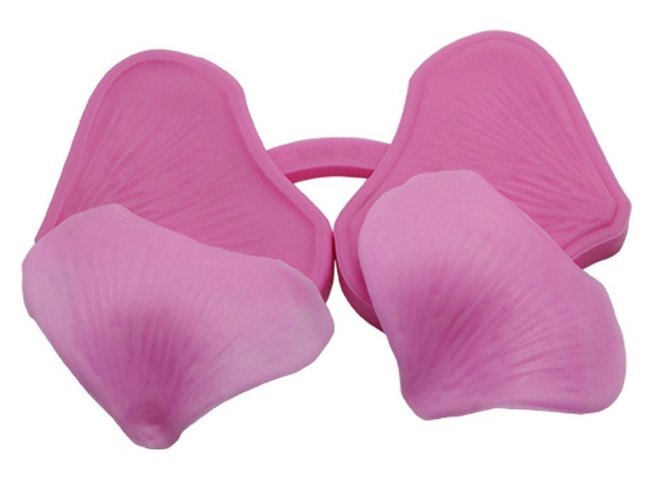 FOUR-C Cake Making Supplies Petal Silicone Veiners Cupcake Decorating Molds Color Pink N3