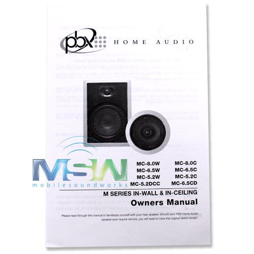 PBX (PowerBass) Home Audio MC-5.2W 5-1/4" M-Series Integra Cinema 2-Way In-Wall Speakers N8