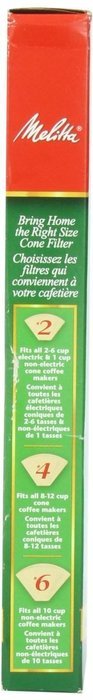 Melitta Cone Coffee Filters, Natural Brown, No. 6, 40 Count Filters N2