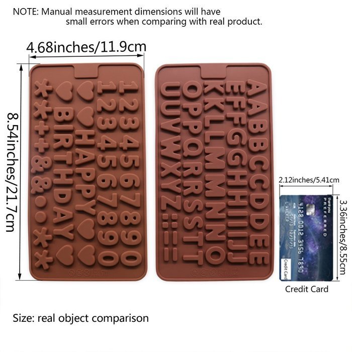 Candy Making Molds, 2PCS YYP [Letter/Alphabet and Number Shape Mold] Silicone Candy Molds for Home Baking - Reusable... N3