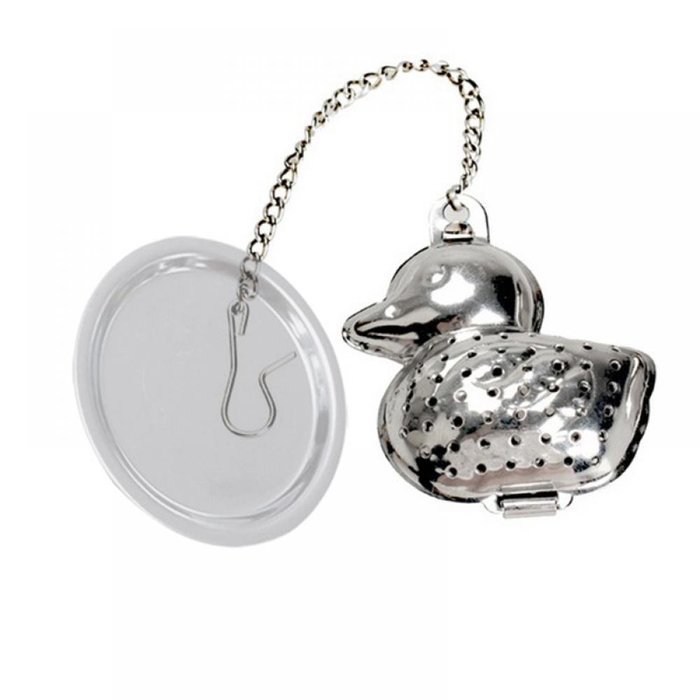 MAXGOODS Fine Duck Shape Stainless Steel Leaf Tea Infuser Filter Strainer Chain Ball Spoon