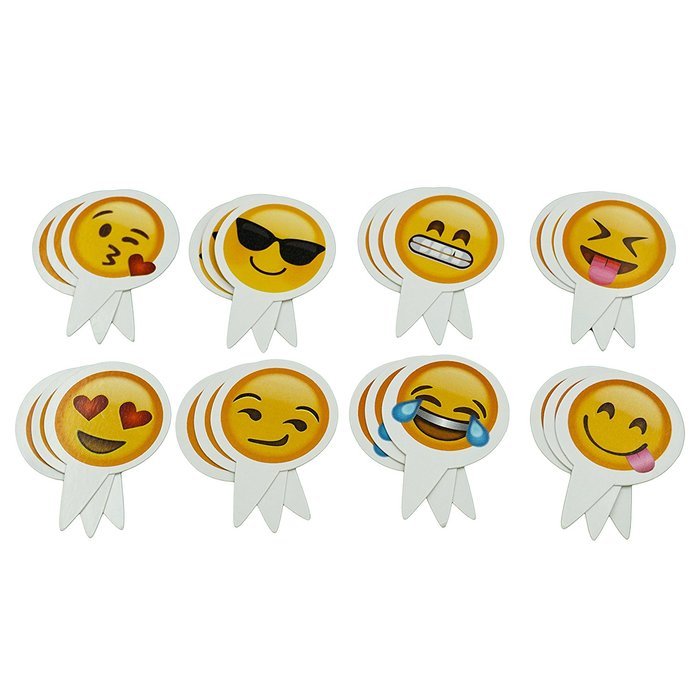 Popculta 24Pcs Cute Emoji Cupcake Topper Cake Decoration (Pack of 24)