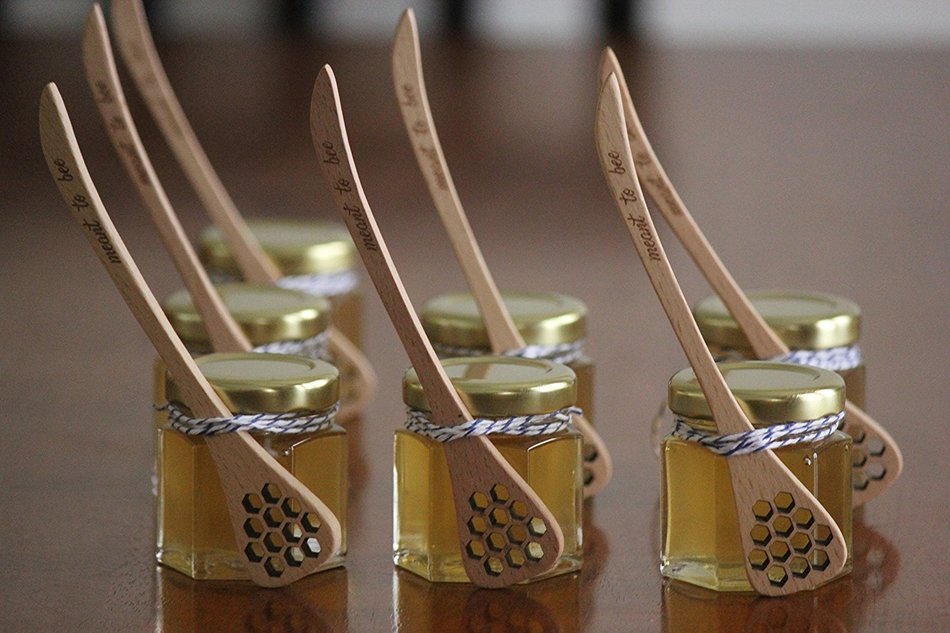 Flat Honey Dippers with Meant to Bee Engraving (25) N3
