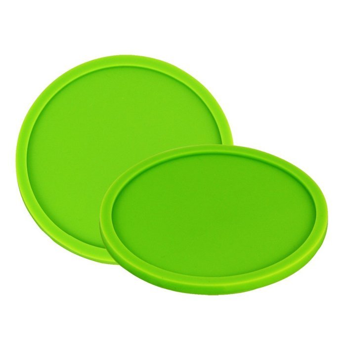 Fu Store Rubber Silicone Drink Coasters (Set of 2 Pieces), Black N17