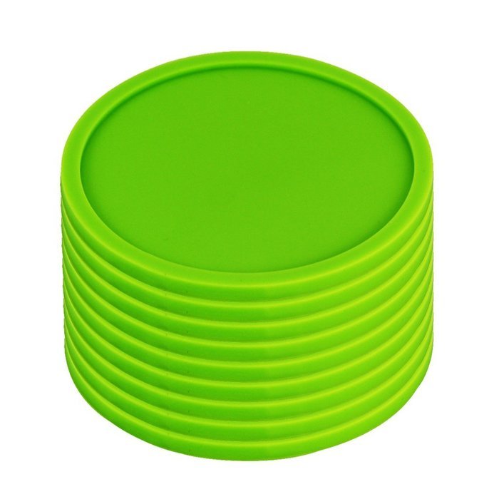Fu Store Rubber Silicone Drink Coasters (Set of 2 Pieces), Black N23