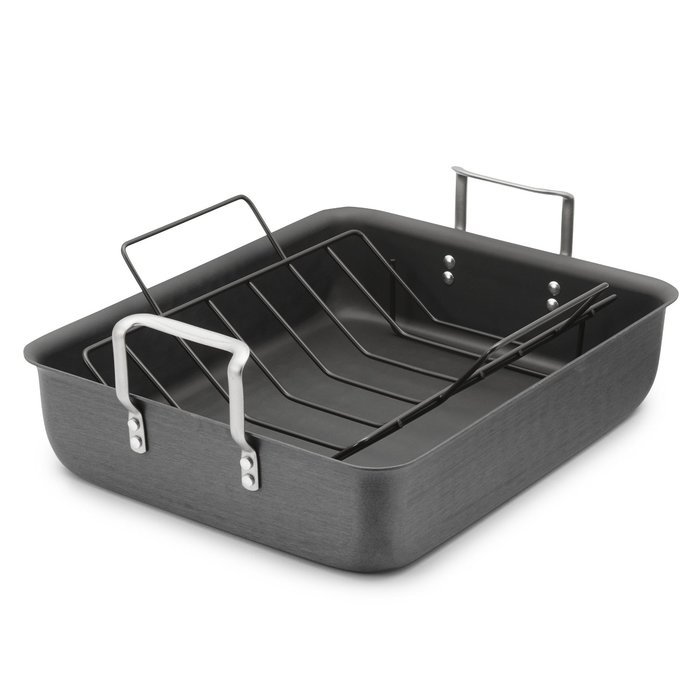 Calphalon Classic Hard Anodized 16-Inch Roasting Pan with Nonstick Rack N2