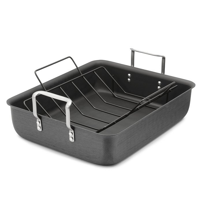 Calphalon Classic Hard Anodized 16-Inch Roasting Pan with Nonstick Rack N3