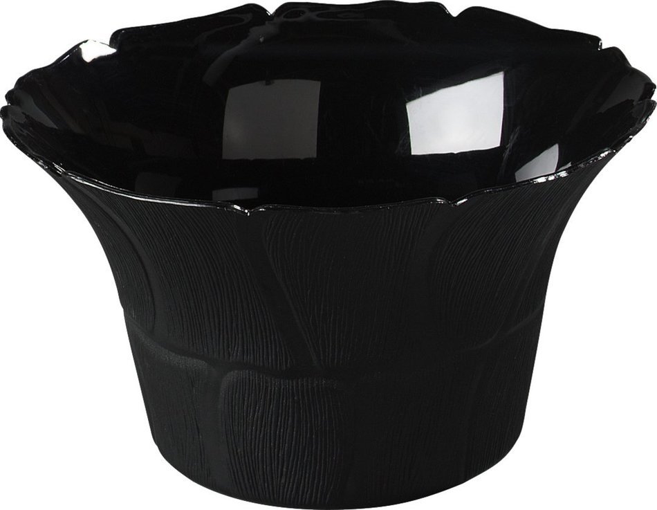 Carlisle 693103 Petal Mist Polycarbonate Bell Bowl, 3.4 qt. Capacity, 9.75 x 5.62", Black (Case of 4) N6