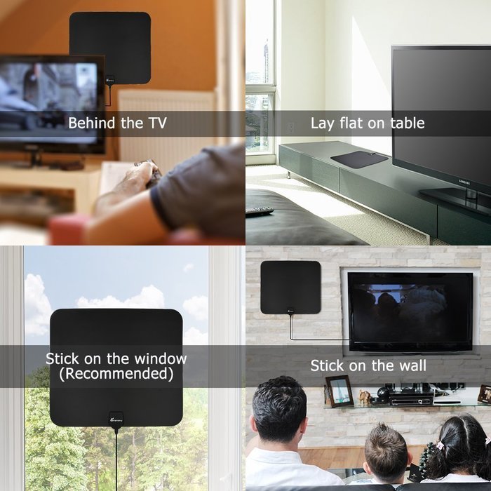 TV Antenna, Vansky Amplified HDTV Antenna 50 Mile Range with Detachable Amplifier Signal Booster for UHF VHF,... N2