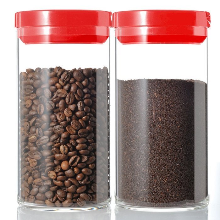 HARIO Coffee Glass Canister, 1000ml, Red