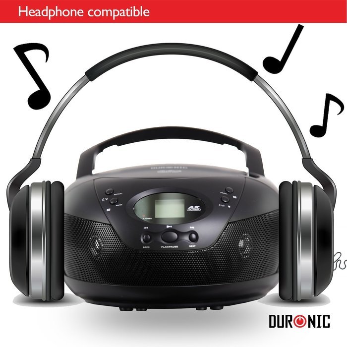 Duronic RCD008 Portable CD Boombox with AM/FM Radio - Connect & play from MP3 Player/Ipod/Iphone N8
