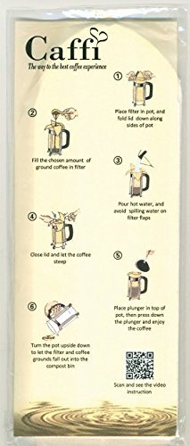 Caffi Paper Coffee Filters for 12 Cup French Press - 2 Packs of 50 N6