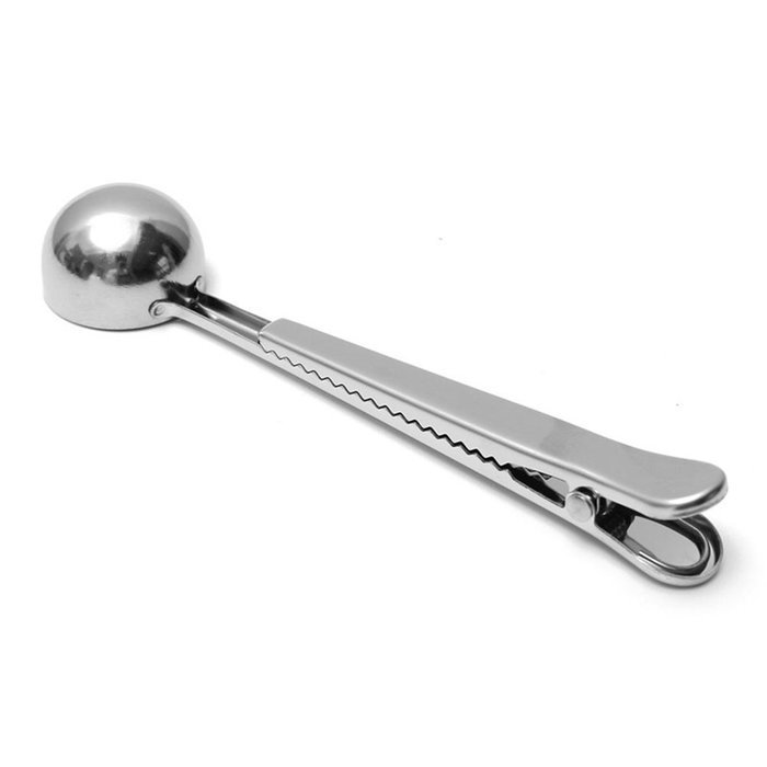 Stainless Steel Coffee Scoop 6.8-inch, Measuring Scoop Spoon with Bag Sealing Clip Good Helper, Style Universal... N2