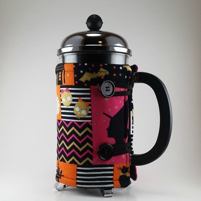 Halloween Theme, 8 cup French Press Cozy, Cafetiere Cosy N2