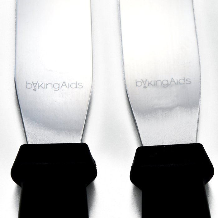 Professional 4-Piece Set of Offset & Straight Stainless Steel Icing Spatulas - Perfect for Decorating Cakes, Pastries... N4