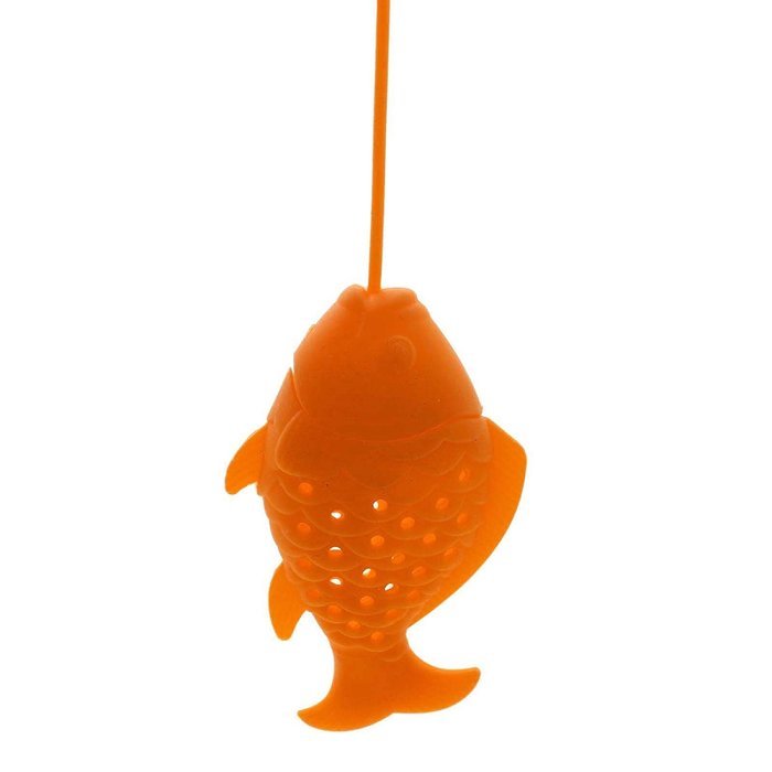 HuaYang kawaii Silicone Fish Fishing Shape Tea Leaf Herbal Strainer Filter Infuser Bags N2