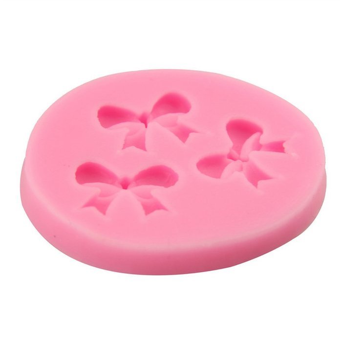 3PCS Bow Shape Silicone Fondant Cake Mold Home Kitchen Baking Sculpting & Modeling Tools--Green N2