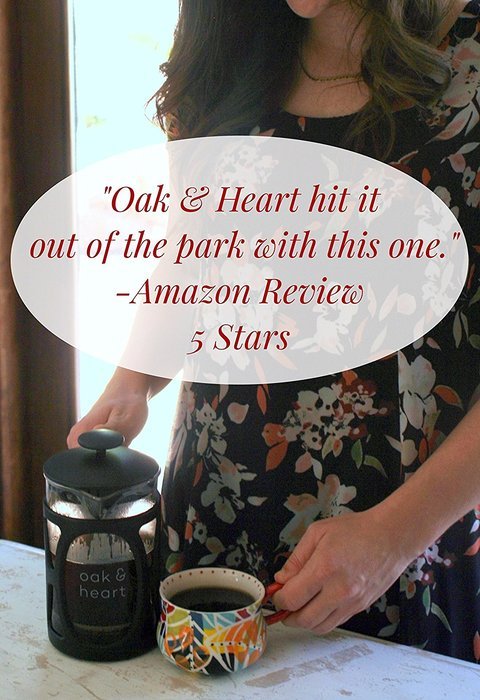 Oak & heart French Press Espresso and Tea Maker with Glass Carafe, Stainless Steel Plunger, 27 oz. N5