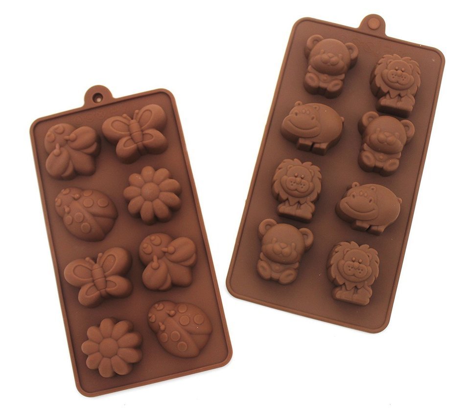 Sunniemart Set of 2 Non-Stick Candy Molds, Chocolate Molds,DIY Tools Silicone Molds, Forest Theme Animal and Insect... N2