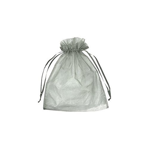 12" x 14" Silver Organza Favor Bags - 10 Pack