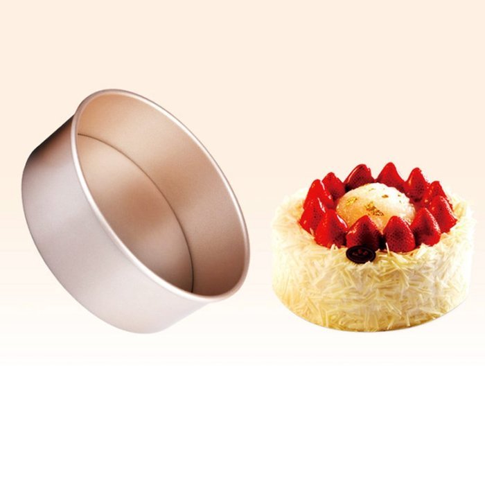 Kitchen Baking Cake Round Pan Mould Bakeware with Removable Bottom, Champagne, 8" N3