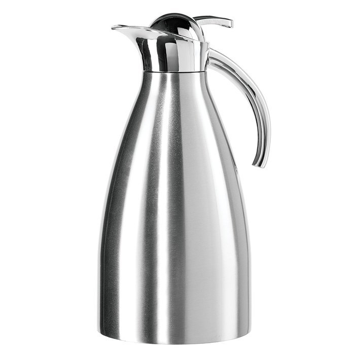 Oggi Allegra ( 2.1 Liter/ 68 Oz. ) Thermal Vacuum Carafe with Press Button Top and Stainless Steel Liner- White N3