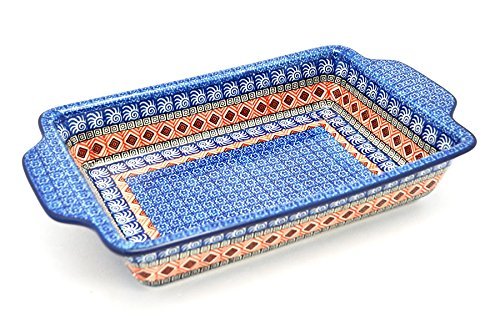 Polish Pottery Baker - Rectangular Brownie Pan - Aztec Sun