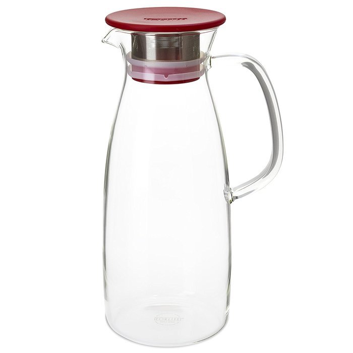 FORLIFE Mist Glass Ice Tea Jug , 50-Ounce, Red N2