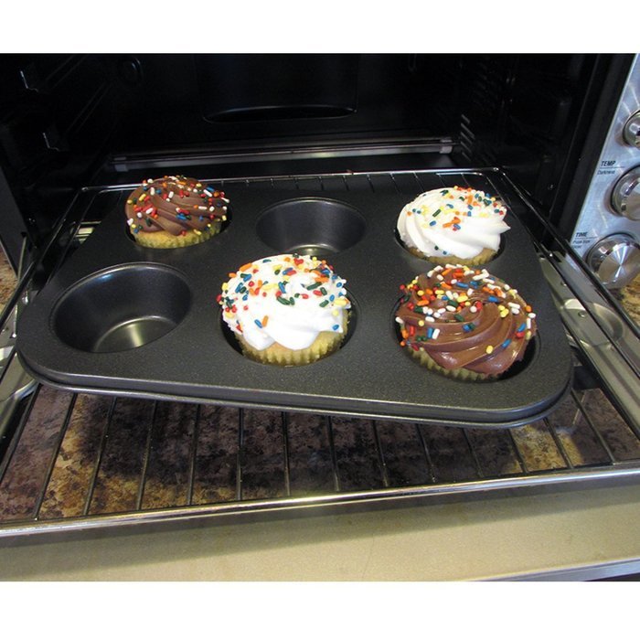 Evelots 6 Cup Non-Stick Metal Regular Muffin & Cupcake Pan, Baking Supplies N4