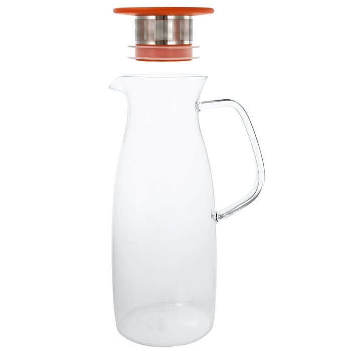 FORLIFE Mist Glass Ice Tea Jug , 50-Ounce, Red N3