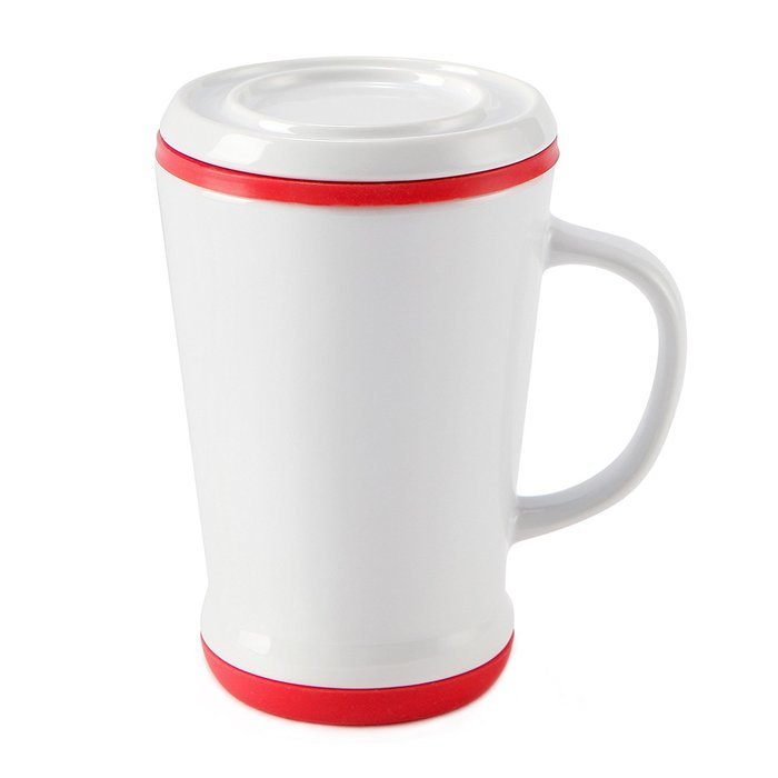 casaWare Tilt and Drip Tea Infuser Ceramic Mug, 14-Ounce (Matcha Green) N21