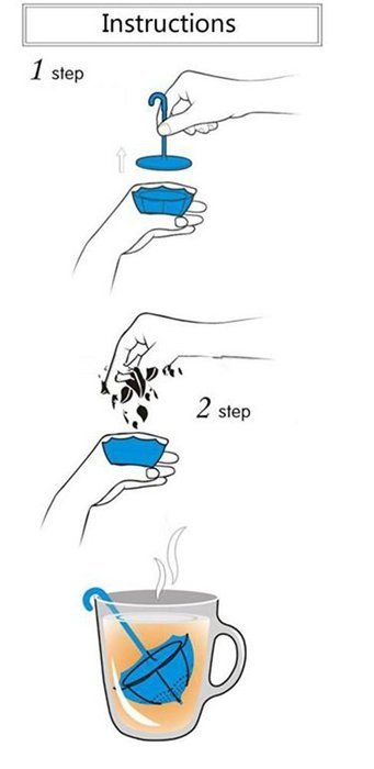 HapWay 3 Pack Reusable Premium Silicone Cute Umbrella Tea infuser Filters Strainer for Loose Leaves Tea N5
