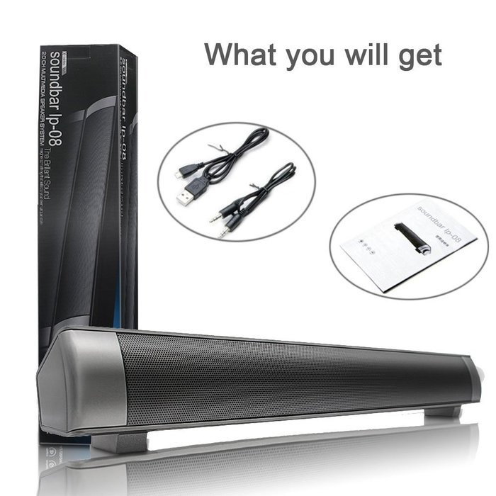 Solarphy Small Sound Bar 10W (5Wx2) Wireless Subwoofer Speaker Bluetooth 3.0 Channel Soundbar Support TF Card,... N3
