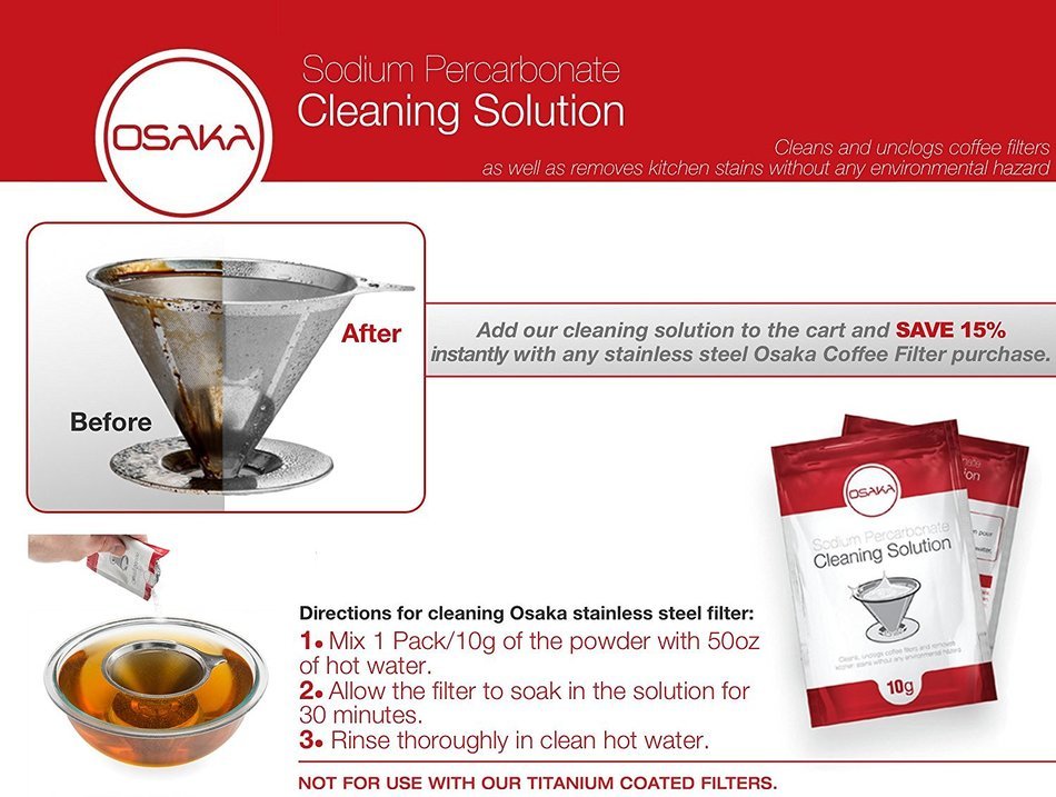 Osaka Stainless Steel Pour Over Cone Dripper, Reusable Coffee Filter with Cup Stand "Kinkaku-ji" N4