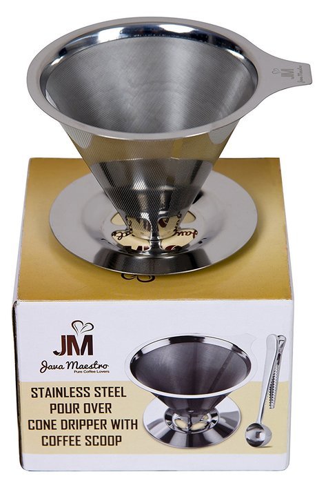 Pour Over Coffee Dripper with Coffee Scoop & Bag Clip- Reusable & Eco-friendly Single Serve Permanent Drip Coffee... N5