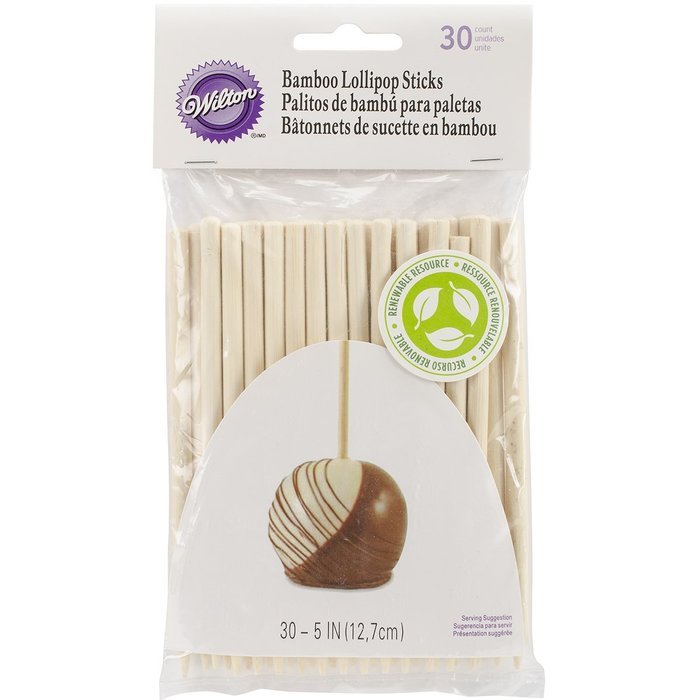 Wilton 1912-1931 30-Pack Bamboo Lollipop Sticks, 5-Inch
