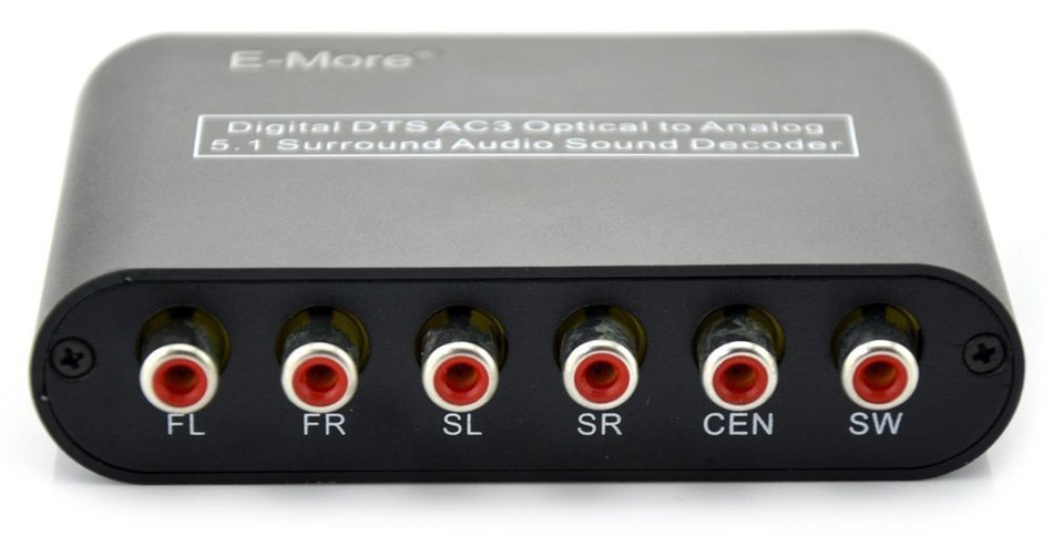 E-More&reg; High Ouality Digital AC3 DTS Optical SPDIF/Coaxial Dolby Audio to Analog 5.1 Channel Surround Audio Sound... N7
