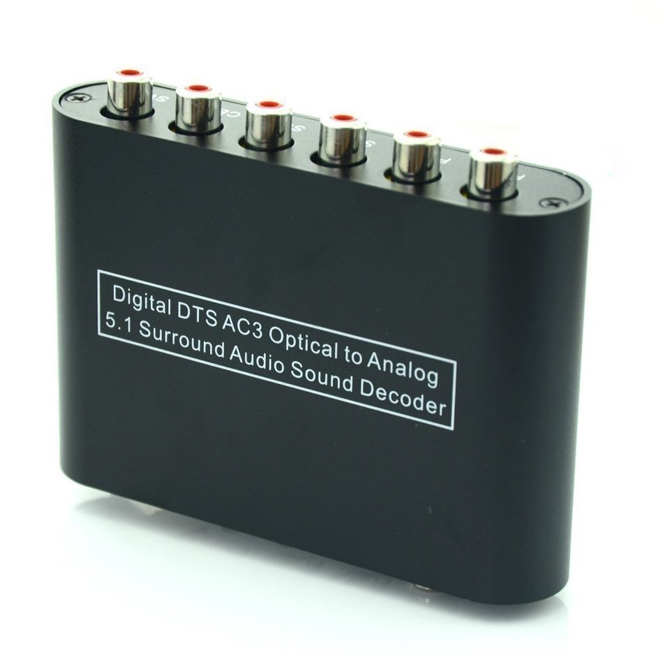 E-More&reg; High Ouality Digital AC3 DTS Optical SPDIF/Coaxial Dolby Audio to Analog 5.1 Channel Surround Audio Sound... N8