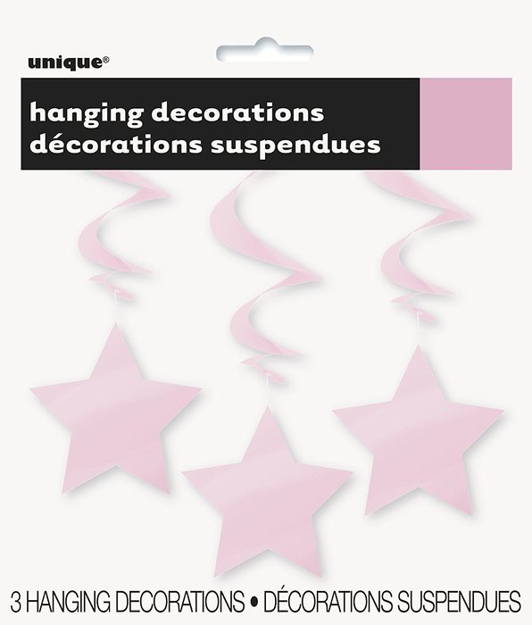 Hanging Star Decorations, 26", Light Blue, 3 Count N10