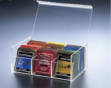 6 Compact Tea Bag Box (Clear) (8.5"L x 5.5"W x 3.5"H)
