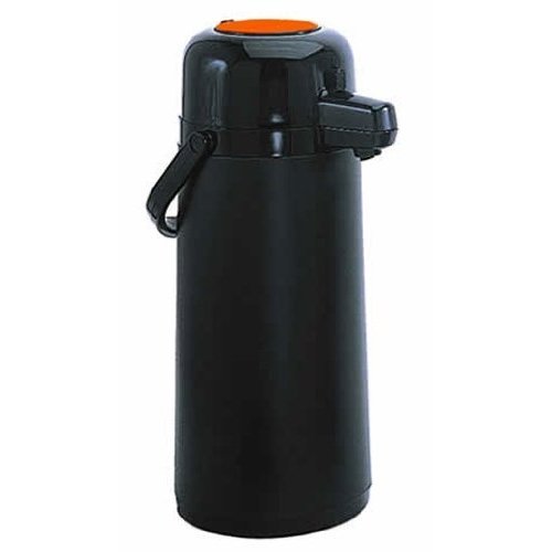 Update International (NPDB-19/OR/BT) 1.9 L Black Tin Decaf Airpot w/Orange Push-Button Top
