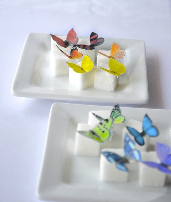 Edible Butterflies &copy; - Mini Assorted Rainbow Set of 48 - Cake and Cupcake Toppers, Decoration N3