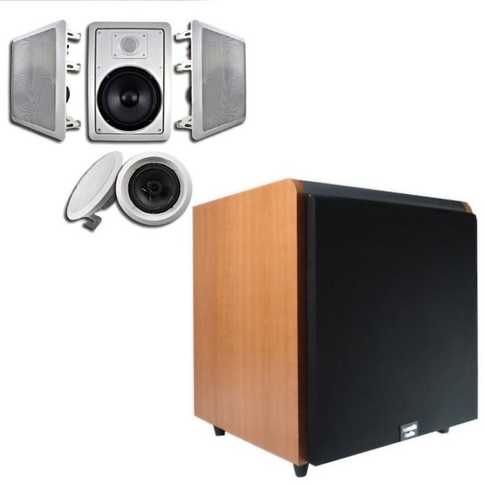 Acoustic Audio HT-65 In-Wall/Ceiling 5.1 Home Theater 6.5" Speakers and 15" Powered Sub HT-65-HD15C