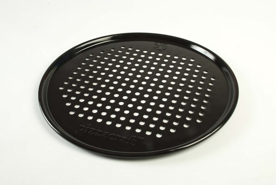 Pizzacraft PC0301 12.9" Round Porcelain-Coated Pizza Pan Crisper/Screen N3