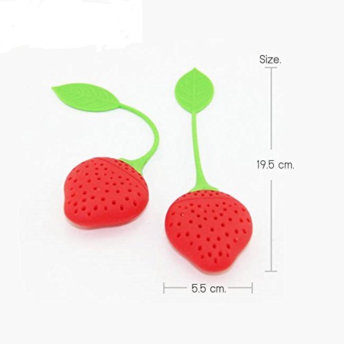 Silicone Tea Infuser Stawberry Shape Size L19.5 x W 5.5 cm