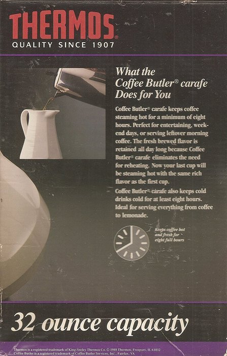 Thermos 32 ounce Holiday Design Coffee Butler Carafe