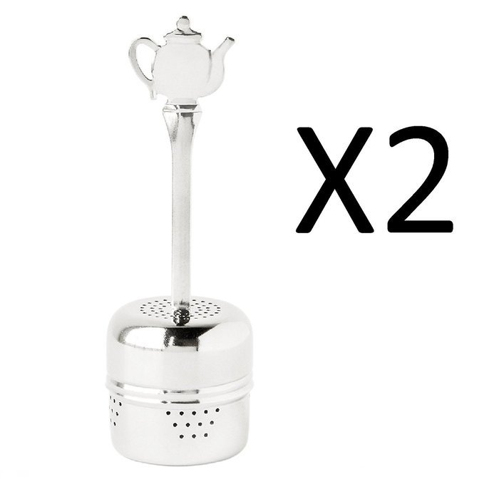 Fox Run Stainless 2tsp Tea Ball Infuser w/ Decorative Teapot Handle (2-Pack)